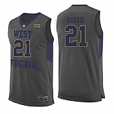 West Virginia Mountaineers 21 Wesley Harris Gray College Basketball Jersey Dzhi,baseball caps,new era cap wholesale,wholesale hats